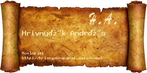 Hrivnyák András névjegykártya